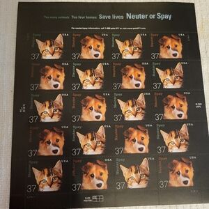 Pets.  Spay and Nuter Control pet population Postage stamps
